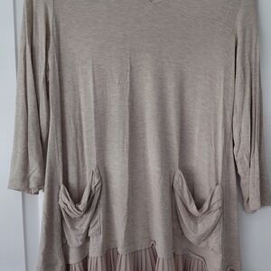 Women's Beige Long Sleeve Top